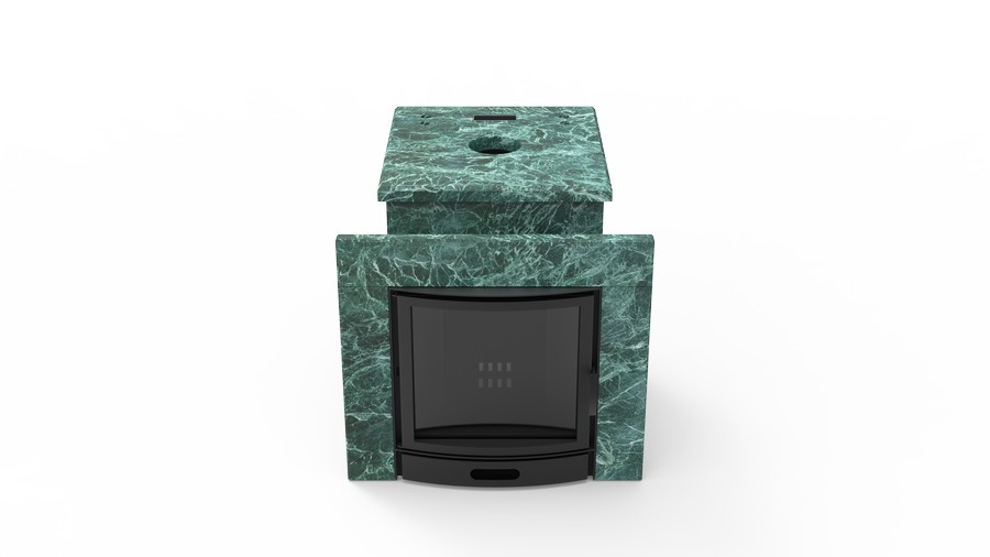 Печь в облицовке из натурального камня Genesis GN 500 облицовка закрытая плоская пироксенит-элит фото в Волгограде