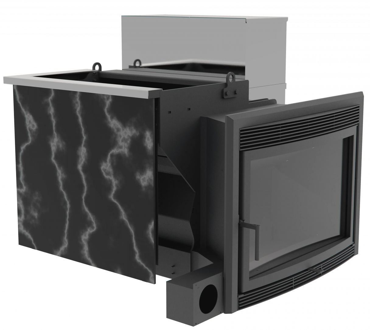 Банный камин 500, сталь+СВО фото в Волгограде