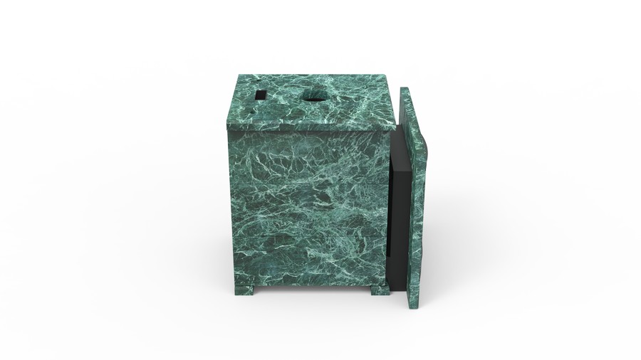 Печь в облицовке из натурального камня Genesis GN 500 облицовка закрытая плоская пироксенит-элит фото в Волгограде