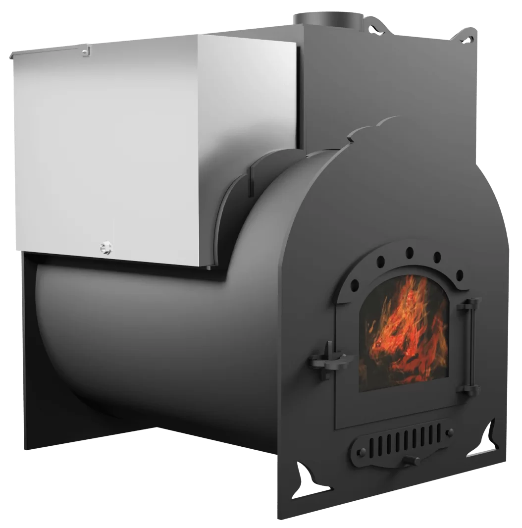 Печь Горыныч Мини, каменка с правой стороны, дверь малая со стеклом фото в Волгограде