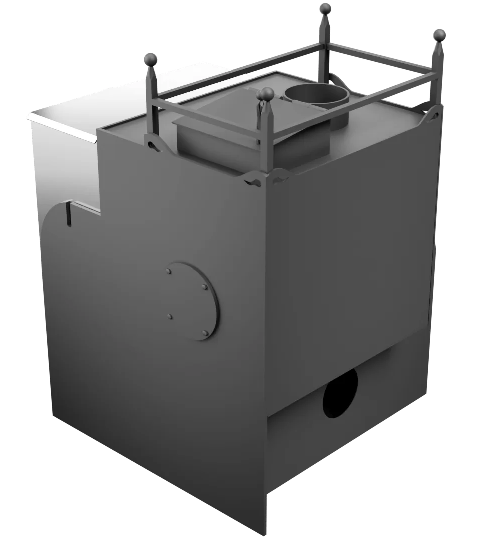 Печь Горыныч Мини, каменка закрытая с левой стороны, система воздушного отопления фото в Волгограде