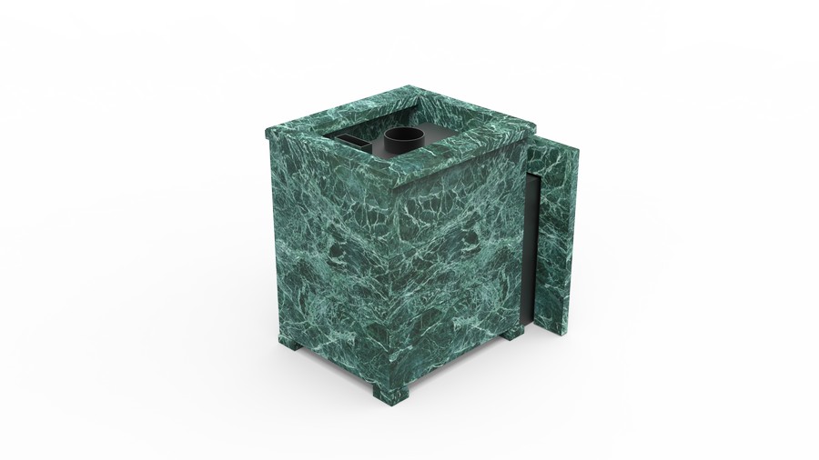 Печь в облицовке из натурального камня Genesis GN 500 облицовка открытая пироксенит-элит фото в Волгограде