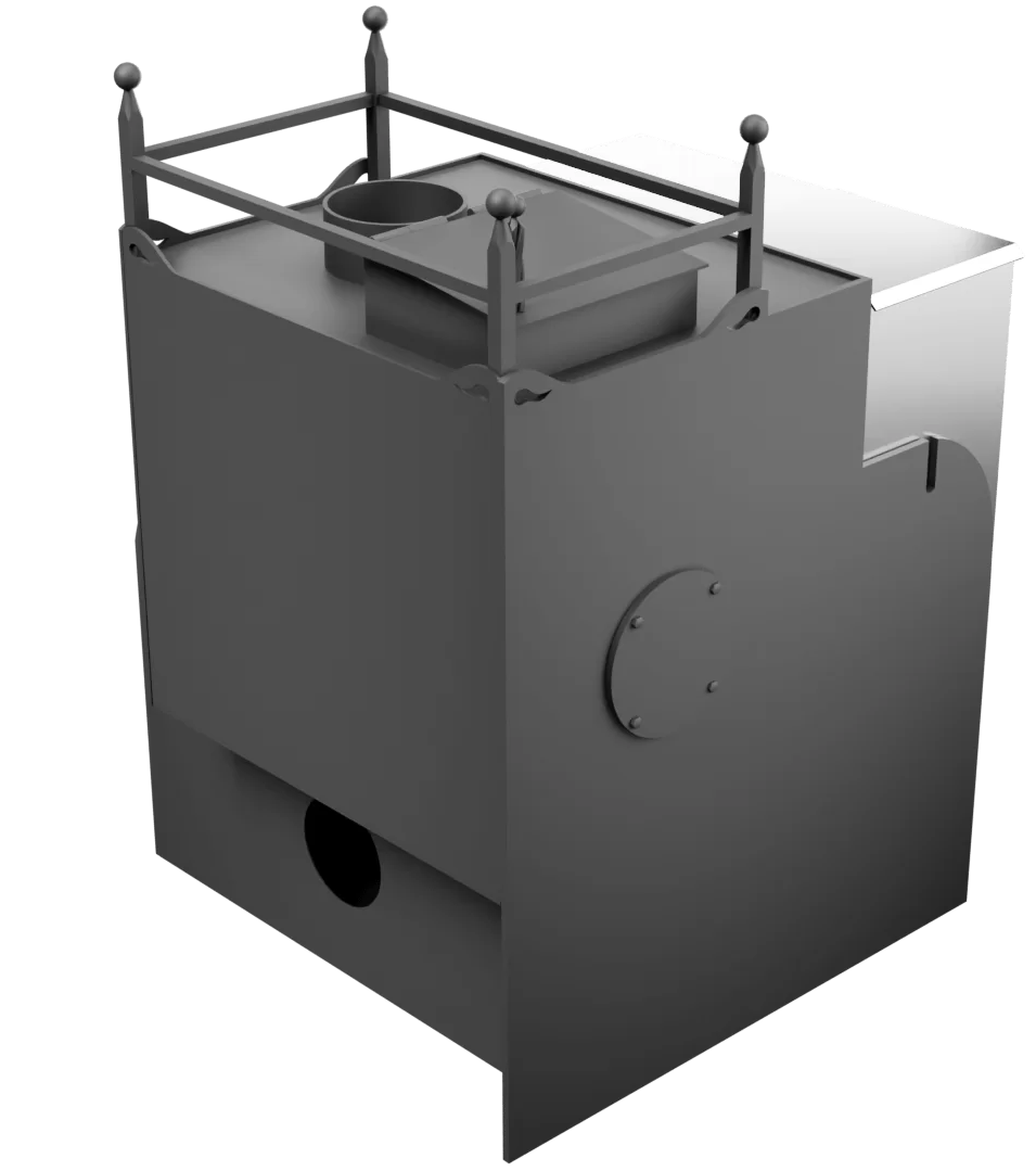 Печь Горыныч Мини, каменка закрытая с правой стороны, система воздушного отопления фото в Волгограде