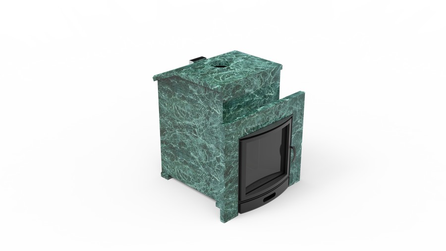 Печь в облицовке из натурального камня Genesis GN 500 облицовка закрытая со скосом талькохлорит-шлифовка фото в Волгограде