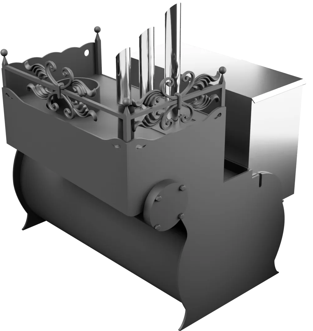 Печь Горыныч 3, каменка закрытая с парогенератором с правой стороны, малая дверь со стеклом фото в Волгограде
