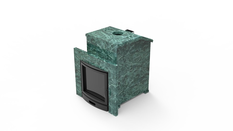 Печь в облицовке из натурального камня Genesis GN 500 облицовка закрытая со скосом талькохлорит-шлифовка фото в Волгограде