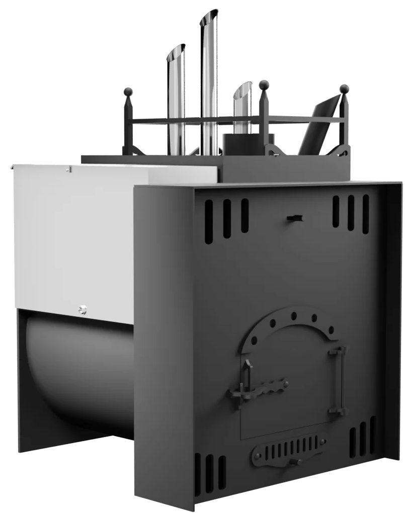 Печь Горыныч Мини, каменка закрытая с парогенератором с правой стороны, естественная система воздушного отопления фото в Волгограде