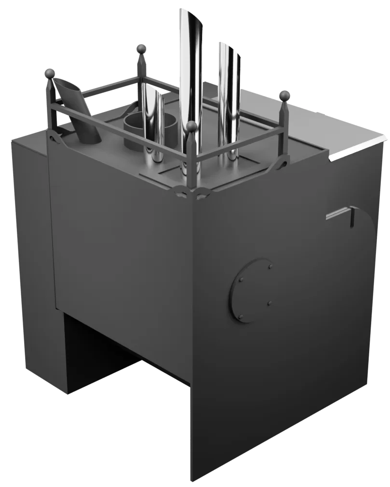Печь Горыныч Мини, каменка закрытая с парогенератором с правой стороны, естественная система воздушного отопления фото в Волгограде