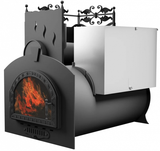 Печь Горыныч 3, каменка с левой стороны, средняя дверь со стеклом фото в Волгограде