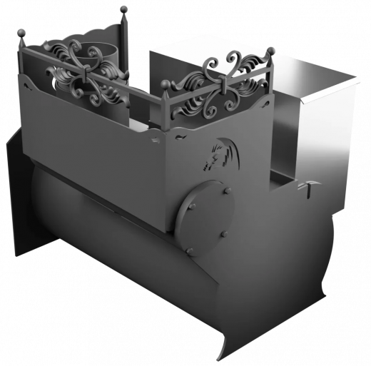 Печь Горыныч 3, каменка с правой стороны, большая дверь со стеклом фото в Волгограде