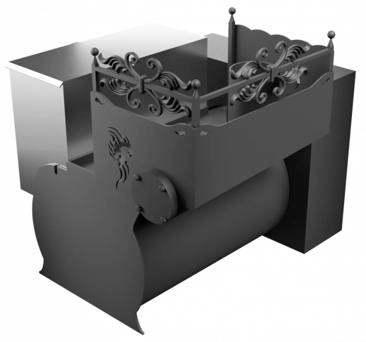 Печь Горыныч 3, каменка с левой стороны, малая дверь со стеклом, естественная система воздушного отопления фото в Волгограде