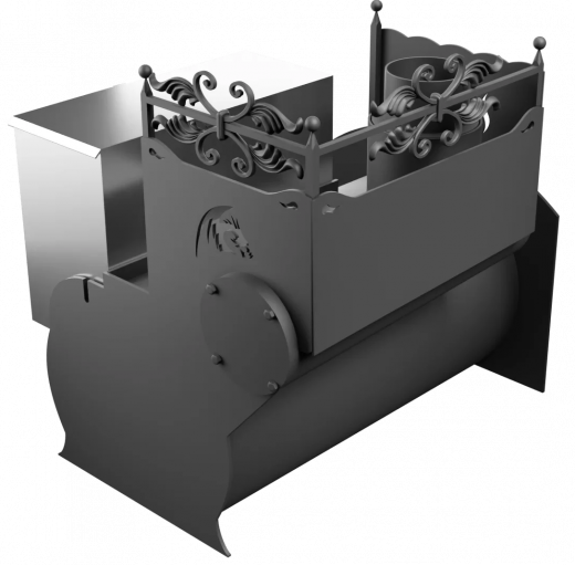 Печь Горыныч 3, каменка с левой стороны, средняя дверь со стеклом фото в Волгограде