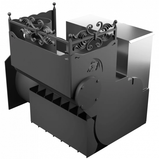 Печь Горыныч 3 с конвекцией, каменка с правой стороны, большая дверь со стеклом фото в Волгограде