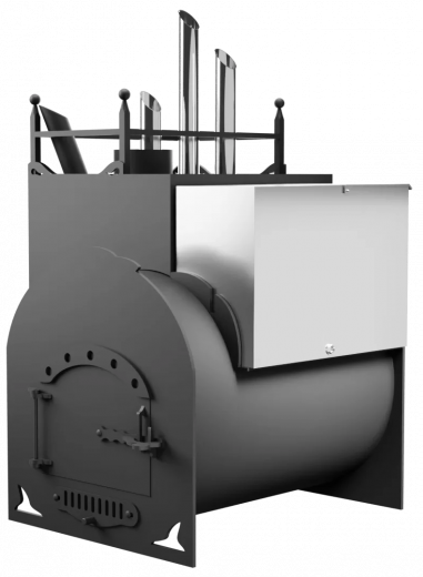Печь Горыныч Мини, каменка закрытая с парогенератором с правой стороны фото в Волгограде
