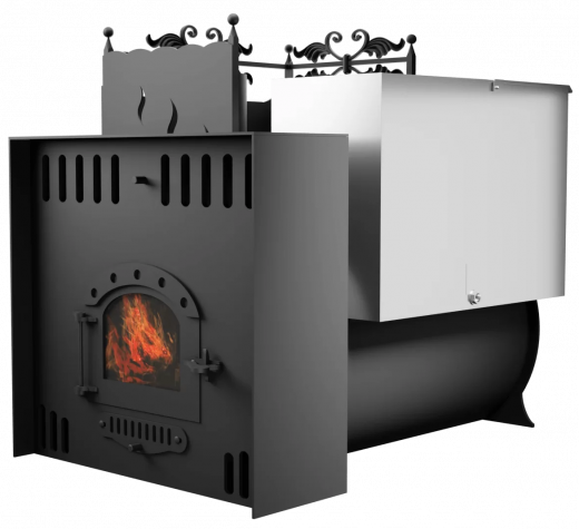 Печь Горыныч 3, каменка с левой стороны, малая дверь со стеклом, естественная система воздушного отопления фото в Волгограде