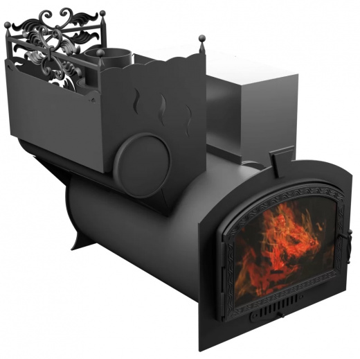 Печь Горыныч 3, каменка с левой стороны, большая дверь со стеклом фото в Волгограде