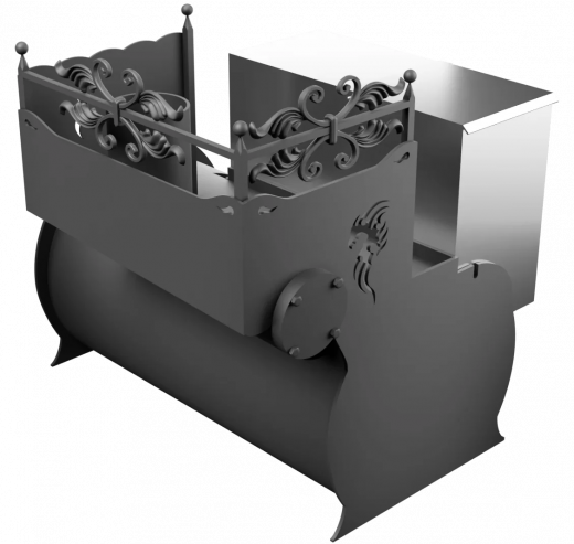 Печь Горыныч 3, каменка с правой стороны, малая дверь со стеклом фото в Волгограде
