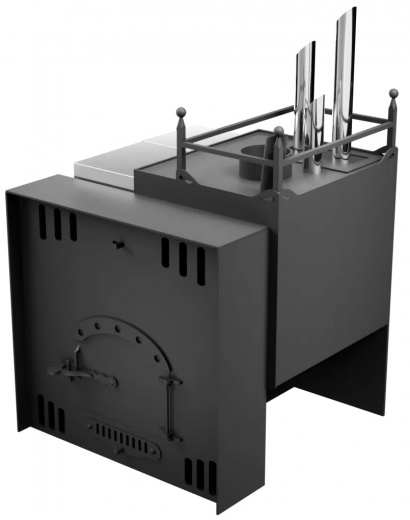 Печь Горыныч Мини, каменка закрытая с парогенератором с правой стороны, естественная система воздушного отопления фото в Волгограде