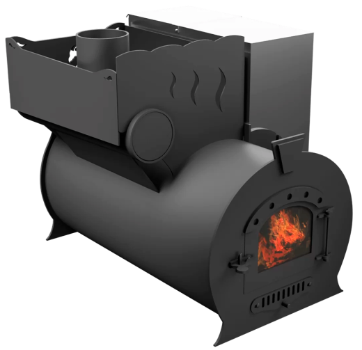 Печь Горыныч 2, каменка с левой стороны, малая дверь со стеклом фото в Волгограде