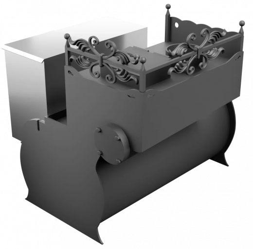 Печь Горыныч 3, каменка закрытая с левой стороны, малая дверь со стеклом фото в Волгограде