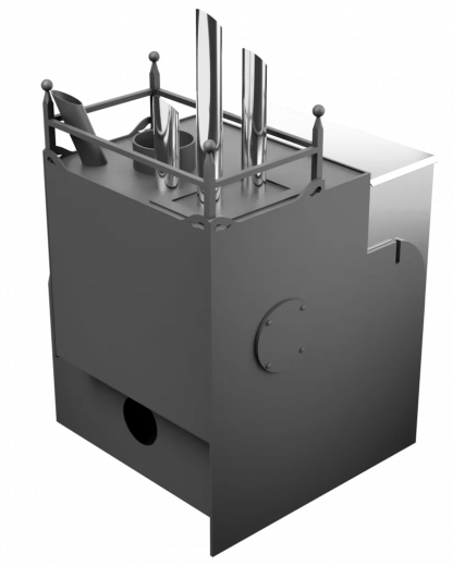 Печь Горыныч Мини, каменка закрытая с парогенератором с правой стороны, система воздушного отопления фото в Волгограде