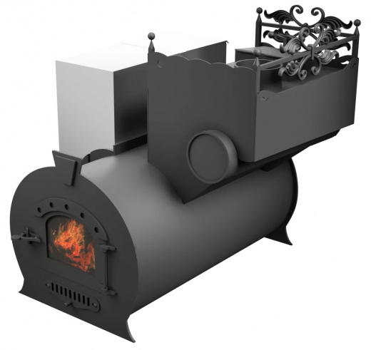 Печь Горыныч 3, каменка закрытая с правой стороны, малая дверь со стеклом фото в Волгограде