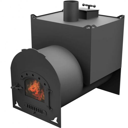 Печь Горыныч Мини, двойная каменка закрытая, малая дверь со стеклом фото в Волгограде