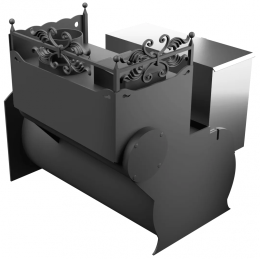 Печь Горыныч 3, каменка закрытая с правой стороны, большая дверь со стеклом фото в Волгограде