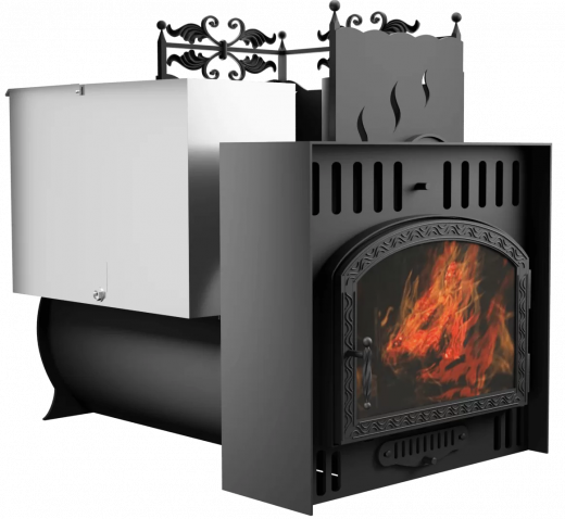 Печь Горыныч 3, каменка с правой стороны, большая дверь со стеклом, естественная система воздушного отопления фото в Волгограде