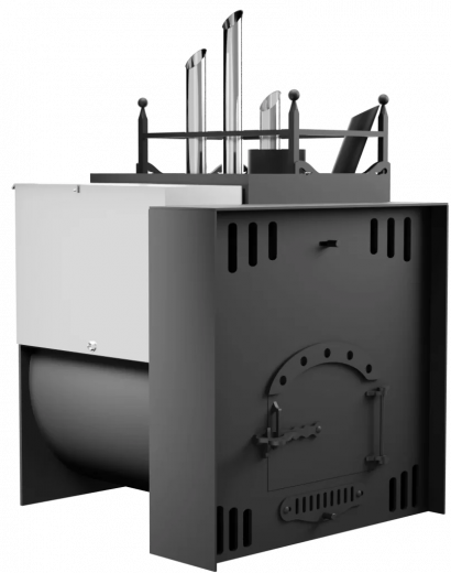 Печь Горыныч Мини, каменка закрытая с парогенератором с правой стороны, естественная система воздушного отопления фото в Волгограде