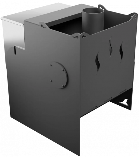 Печь Горыныч Мини, каменка с левой стороны, средняя дверь со стеклом фото в Волгограде