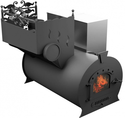 Печь Горыныч 3, каменка с левой стороны, малая дверь со стеклом фото в Волгограде