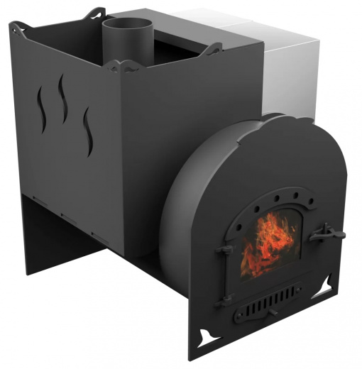 Печь Горыныч Мини, каменка с левой стороны, дверь малая со стеклом фото в Волгограде